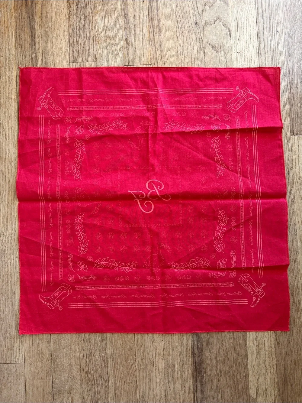 Ballerina Farm Monogram Cowboy Boots Red Bandana Scarf‎